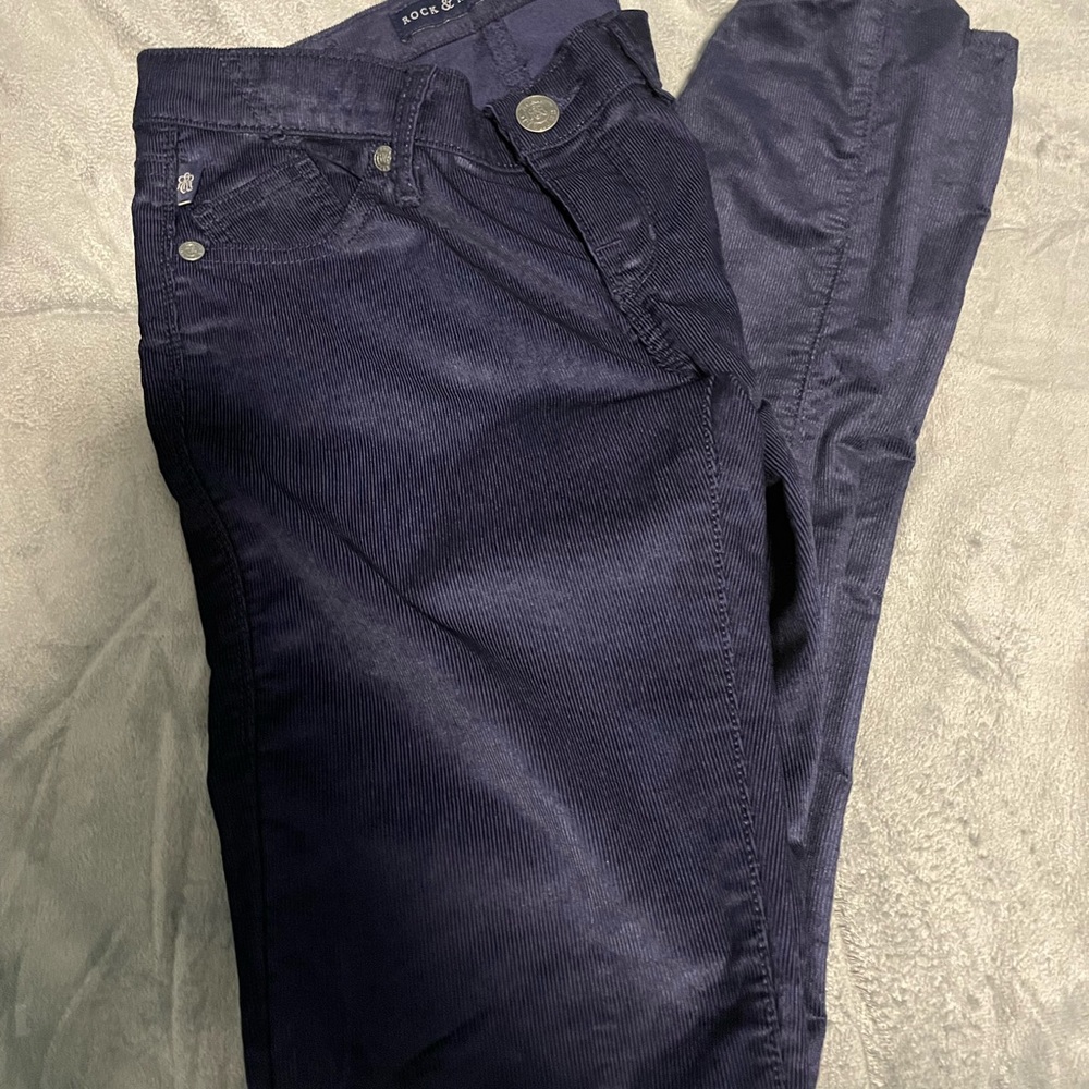 NWOT navy blue corduroy 5 pocket pants sz4
